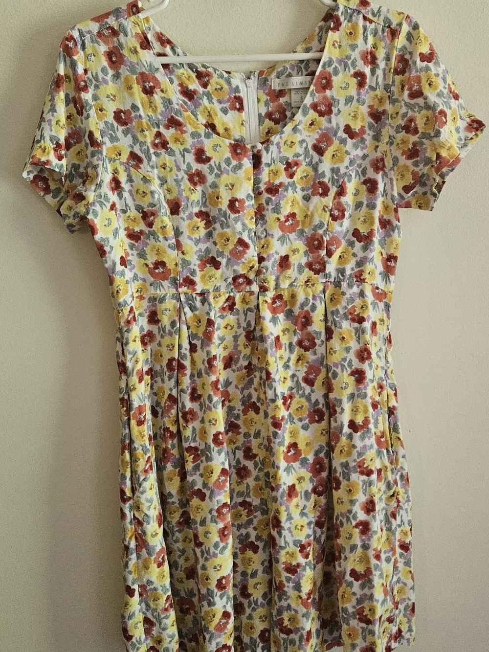 The Limited Floral Rayon Dress/Romper - Summer Yellow, Red & Lavender Blooms. - Picture 2 of 6